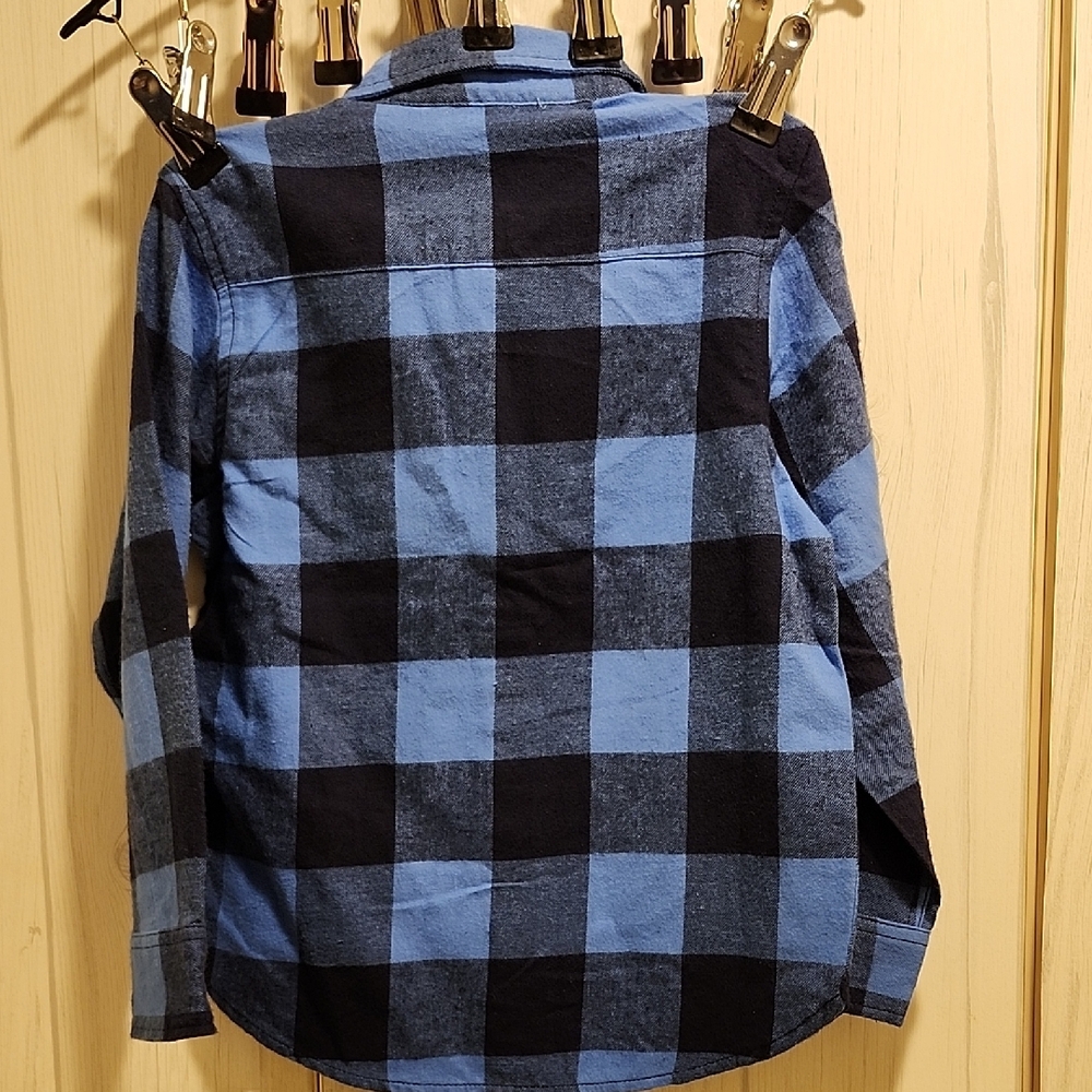 Divided Kids Blue and Black Plaid Button Down Shirt - Picture 8 of 9
